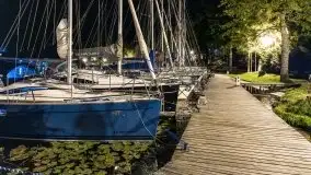 Zdjęcia nocne portu w Wierzbie przy jeziorze Bełdany - zdjęcie 14