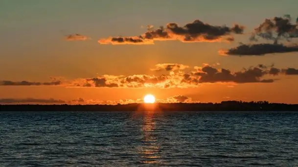 Zachód słońca nad jeziorem Dargin, wrzesień 2021