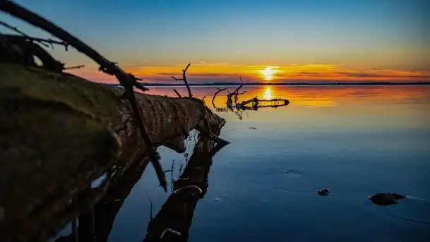 Zachód słońca nad jeziorem Dobskim, wrzesień 2021