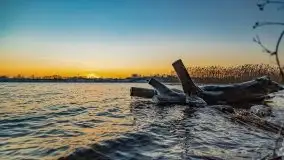 Zachód słońca nad jeziorem Święcajty, grudzień 2021 r. - zdjęcie 2