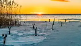 Wschód słońca nad jeziorem Łabap w Radziejach - zdjęcie 2