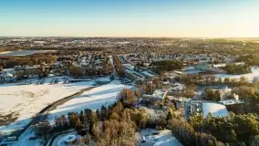 Wschód słońca nad Giżyckiem i jeziorami Niegocin i Kisajno z drona - zdjęcie 16