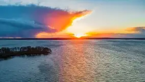 Zachód słońca nad jeziorem Niegocin, Bystry, luty 2021 - zdjęcie 36