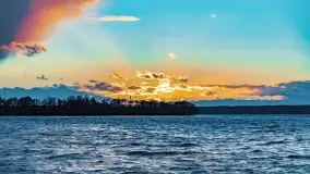 Zachód słońca nad jeziorem Niegocin, Bystry, luty 2021 - zdjęcie 29