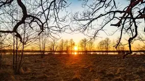 Zachód słońca nad jeziorem Kirsajty, marzec 2022 r. - zdjęcie 1