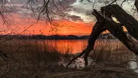 Marcowy zachód słońca nad jeziorem Kisajno - zdjęcie 42