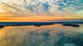 Zachód słońca nad jeziorem Dobskim, marzec 2022 r. - zdjęcie 28