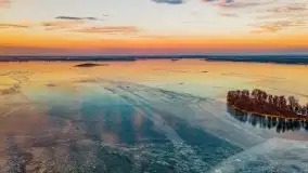 Zachód słońca nad jeziorem Dobskim, marzec 2022 r. - zdjęcie 3