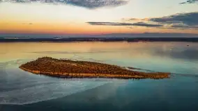 Zachód słońca nad jeziorem Dobskim, marzec 2022 r. - zdjęcie 21