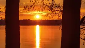 Zachód słońca nad jeziorem Dobskim, marzec 2022 r. - zdjęcie 39