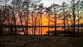 Zachód słońca nad jeziorem Dobskim, marzec 2022 r. - zdjęcie 46