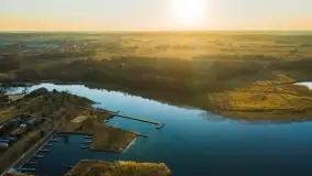 Zachód słońca nad Piszem i jeziorem Roś z drona - zdjęcie 19