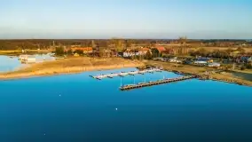 Zachód słońca nad Piszem i jeziorem Roś z drona - zdjęcie 28