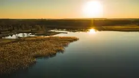 Zachód słońca nad Piszem i jeziorem Roś z drona - zdjęcie 12
