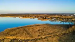 Zachód słońca nad Piszem i jeziorem Roś z drona - zdjęcie 24