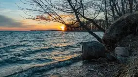 Zachód słońca nad jeziorem Dargin, przystań u Mielnika - zdjęcie 40