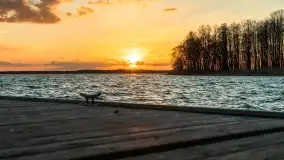 Zachód słońca nad jeziorem Dargin, przystań u Mielnika - zdjęcie 48