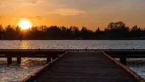 Zachód słońca nad jeziorem Boczne, widoczny z Rydzewa - zdjęcie 12