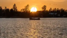Zachód słońca nad jeziorem Boczne, widoczny z Rydzewa - zdjęcie 15