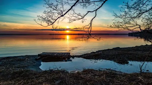 Wieczór i zachód słońca nad Darginem, kwiecień 2022