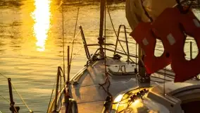 Zachód słońca w porcie AZS Wilkasy - zdjęcie 1