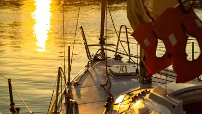 Zachód słońca w porcie AZS Wilkasy