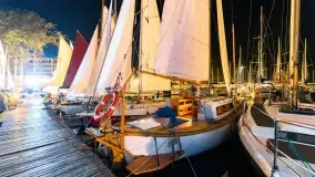 Nocne zdjęcia z XXIII zlotu klubu Jacht Oldtimet, Stranda, sierpień 2022 - zdjęcie 20