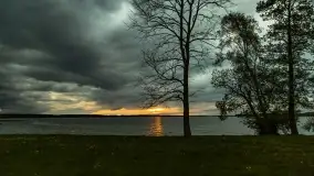 Pochmurny zachód słońca w Pierkunowie nad Kisajnem - zdjęcie 13