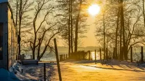 Grudniowy zachód słońca nad jeziorem Dargin, Nowy Harsz - zdjęcie 13