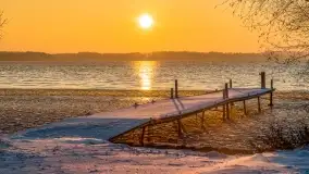 Grudniowy zachód słońca nad jeziorem Dargin, Nowy Harsz - zdjęcie 34