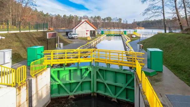 Śluzy Guzianka I i II w śnie zimowym, styczeń 2023 r.