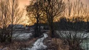 Zachód słońca w okolicy rzeki Guber, luty 2023 - zdjęcie 6