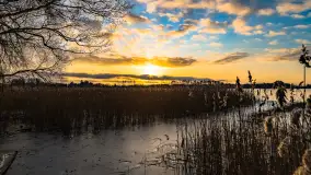 Zachód słońca nad jeziorem Mój, luty 2023 r. - zdjęcie 1