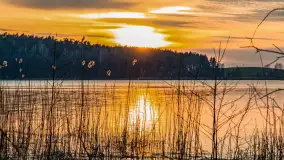 Zachód słońca nad jeziorem Siercze, luty 2023 - zdjęcie 1