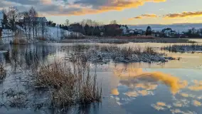 Zachód słońca nad jeziorem Duże Wilkasy, luty 2023 - zdjęcie 7