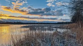 Zachód słońca nad jeziorem Duże Wilkasy, luty 2023 - zdjęcie 6