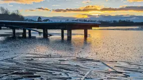 Zachód słońca nad jeziorem Duże Wilkasy, luty 2023 - zdjęcie 8