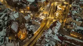 Nocny Kętrzyn z drona, luty 2023 - zdjęcie 13