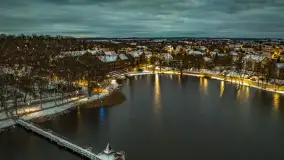 Nocny Kętrzyn z drona, luty 2023 - zdjęcie 9