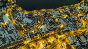 Nocny Kętrzyn z drona, luty 2023 - zdjęcie 8