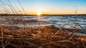 Zachód słońca nad jeziorem Kirsajty, luty 2023 r. - zdjęcie 4