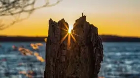 Zachód słońca nad jeziorem Kirsajty, luty 2023 r. - zdjęcie 31