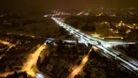 Nocne Giżycko z lotu ptaka, marzec 2023 r. - zdjęcie 11