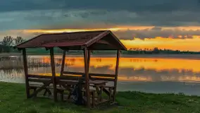 Zachód słońca nad jeziorem Dejgunek, kwiecień 2023 r.  - zdjęcie 23