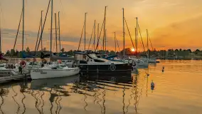 Zachód słońca nad jeziorem Bocznym w Rydzewie - zdjęcie 1