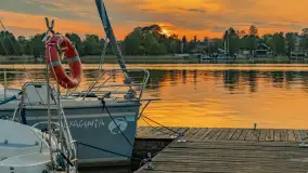 Zachód słońca nad jeziorem Bocznym w Rydzewie - zdjęcie 12