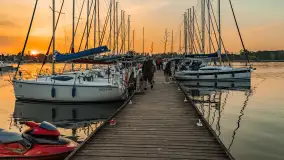 Zachód słońca nad jeziorem Bocznym w Rydzewie - zdjęcie 2