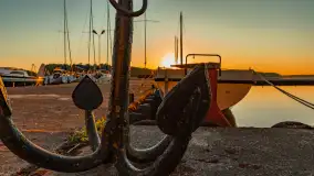 Zachód słońca nad jeziorem Kisajno widziany z dawnego Almaturu - zdjęcie 1