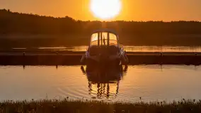 Zachód słońca nad jeziorem Kisajno widziany z dawnego Almaturu - zdjęcie 15