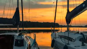 Wschód słońca nad jeziorem Kisajno, Łabędzi Ostrów, czerwiec 2023 r. - zdjęcie 2